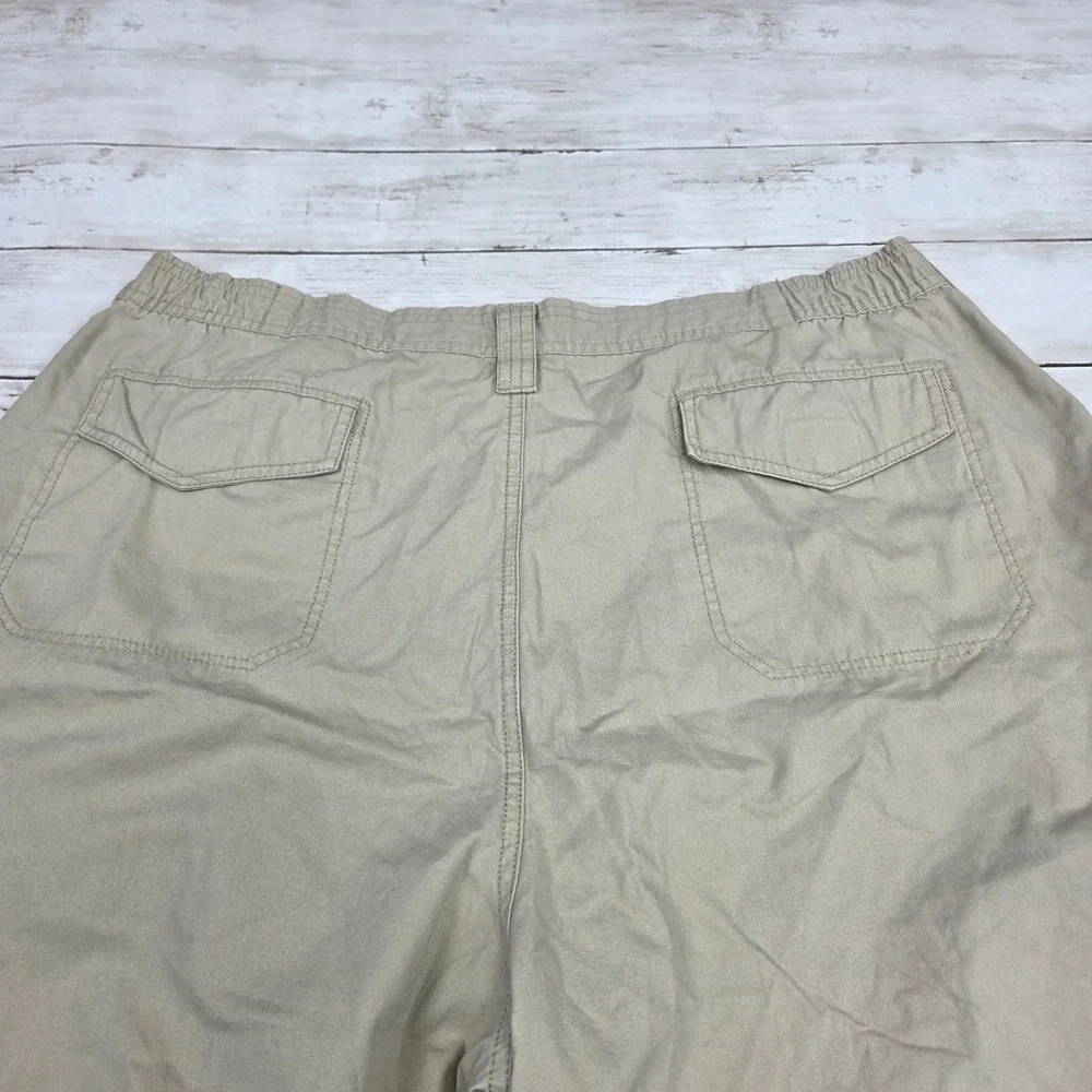 Alpine Design 945S9M11 Cargo Shorts Men XL Tan Cotton Elastic Waist Utility